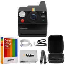 Câmera instantânea Polaroid Now+ Gen 3 preta com kit de filme