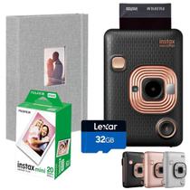 Câmera Instax Liplay Hibrida 2 em 1 com 20 Fotos + Cartão 32GB + Álbum Preta