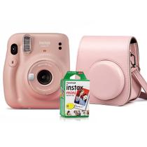 Câmera Instax Mini 11 Rosa Claro + Bolsa + Filme