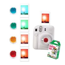 Câmera Instax Mini 12 Branca com Lentes Color Instax Mini 4 cores - FujiFilm