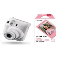 Camera instax mini 12 branco marfim + filme instax mini pink lemonade 10 fotos