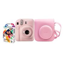 Câmera Instax Mini 12 Fujifilm Rosa Com Bolsa + 10 Filmes