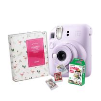 Câmera Instax Mini 12 Lilás com Álbum Flamingos para 64 Fotos e Filme 10 Poses