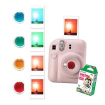 Câmera Instax Mini 12 Rosa com Lentes Color Instax Mini 4 cores - FujiFilm