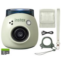 Câmera Instax Mini Fujifilm - Verde Pistache com Estojo e Cartão de 32GB