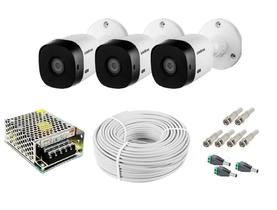 Camera intelbras Infra Vermelho 24 Leds HD Kit 3 Uni c/ acessórios