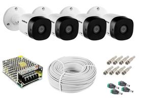 Camera intelbras Infra Vermelho 24 Leds HD Kit 4 Uni c/ acessórios