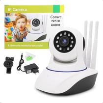 Câmera Ip 3 Antenas Wifi Visão Noturna Áudio