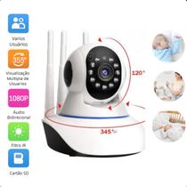 Câmera Ip 3 Antenas Wifi Visão Noturna Áudio