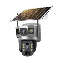 Câmera IP 4G 12MP 6K Com Lente Tripla, Zoom De 10x, Visão Noturna, Detecção De Movimento E Monitor