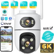 Câmera IP 6K 12MP PTZ Wifi Lente Dupla Telas Duplas AI Detecção Humana CCTV Externo Sem Fio BESDER