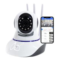 Câmera IP Babá Eletrônica com 3 Antenas Segurança Full HD Wifi HD 360º 1080p Smart Aplicativo