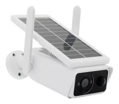 Câmera Ip Bullet Segurança Wifi Ip66 Energia Solar Full Hd Cor Branco