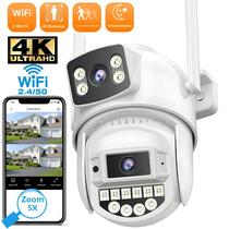 Câmera IP De Vigilância Externa 4K 10MP Com Lente Dupla, Wi-Fi, Tela Dupla, Detecção Humana E Câmera IP De Vigilância Externa 4K 10MP Com Lente Dupla, Wi-Fi, Tela Dupla, Detecção Humana E