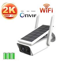 Câmera IP Externa Movida a Energia Solar 4MP 2K Wifi Bateria Sem Fio Câmera De Vigilância Por Vídeo
