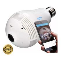 Camera Ip Lampada Panoramica Seguraça Vr 360 Wifi Led