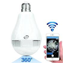 Camera Ip Lampada Panoramica Seguraça Vr 360 Wifi Led - v380