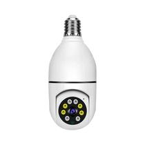 Câmera IP Mini Wifi Com Visão Noturna Em Cores, Lâmpada E27 Para Monitoramento Interno