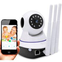 Câmera Ip Noturna Segurança Espiã 720p HD Audio Led Wifi Wireless 3g Sensor Infravermelho 3 Antenas