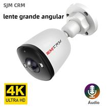 Câmera IP POE Ultra Grande Angular 4K 8MP 5MP 4MP 1.6MM 2.8MM Visão Noturna NVR Áudio Onvif