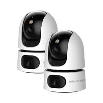 Câmera IP PTZ 4K 8MP Com WiFi, Zoom 10X, Lente Dupla, Vigilância Interna CCTV, Rastreamento