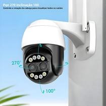 Câmera IP PTZ De Lente Dupla 8MP 4K Zoom Híbrido 8x WiFi Detecção Humana Vigilância Por Vídeo De