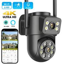 Câmera IP PTZ Wifi 4K 8MP Com Lentes Duplas E Telas Duplas, Detecção Humana Por IA, CCTV Sem Fio Câmera IP PTZ Wifi 4K 8MP Com Lentes Duplas E Telas Duplas, Detecção Humana Por IA, CCTV Sem Fio