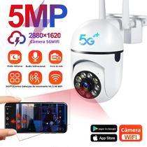 Câmera IP PTZ Wifi 5MP 5G Rastreamento Humano Inteligente Zoom 4X Visão Noturna CCTV À Prova D'água