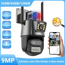 Câmera IP PTZ Wifi De 9MP Com Dupla Tela Detecção Humana Por IA Vigilância Externa Rastreamento Câmera IP PTZ Wifi De 9MP Com Dupla Tela Detecção Humana Por IA Vigilância Externa Rastreamento