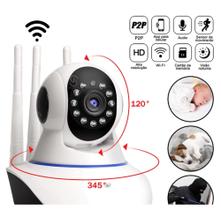 Câmera ip Robô Bebê Baba Eletrônica 3 Antenas Wifi Visão Noturna Full HD 360º
