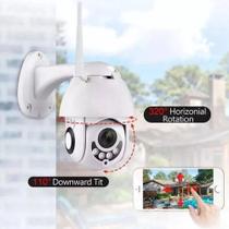 Câmera ip Rotativa Icsee Gira 320º Prova D'água Externa Segurança WiFi Infravermelho Visão Noturna
