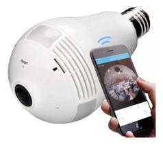 Camera Ip Seguraca Lampada Vr 360 Panoramica Espia Wifi
