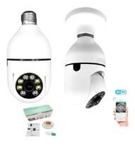 Camera Ip Segurança Lampada Panoramica Espia Visão Noturno Sensor de Movimento