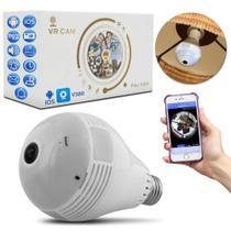Câmera Ip Segurança Lâmpada Panorâmica Espiã Wi-fi com Escuta