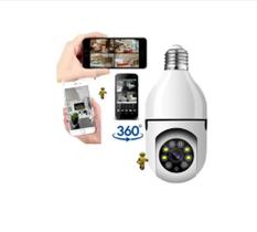 Câmera Ip Segurança Lâmpada Panorâmica Visão Noturna Sensor de Movimento