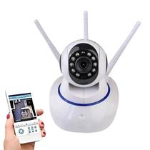 Câmera IP Sem Fio 360 1,3 Megapixels 3 Antenas HD Wi-Fi Visão Noturna e Sensor de Movimento Monitoramento