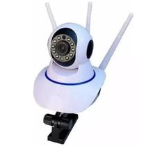 Câmera Ip Sem Fio 360 3 Antenas HD Wifi Visão Noturna Alarm