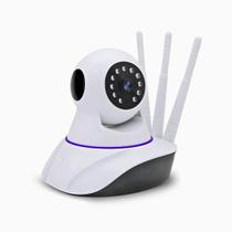 Câmera Ip Sem Fio 360 3 Antenas HD Wifi Visão Noturna Alarm