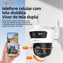 Câmera IP Sem Fio de Segurança Externa HD 3MP, Câmera de Visão Noturna Infravermelha WiFii Câmera IP Sem Fio de Segurança Externa HD 3MP, Câmera de Visão Noturna Infravermelha WiFii