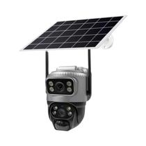 Câmera IP Solar 4G De Lente Dupla 8MP 4K Com Visão Noturna À Prova D'água E Detecção Humana Para
