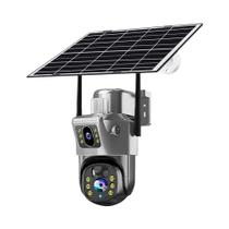 Câmera IP Solar 4K 8MP Para Exterior V380 pro Com 2 Lentes, 4G, WiFi, Visão Noturna, IP66, Baixo