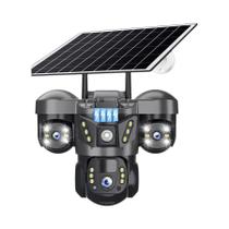 Câmera IP Solar De 15MP Com WIFI V380 pro Para Exterior, CCTV HD Com Rede 4G, Três Lentes, Áudio E À