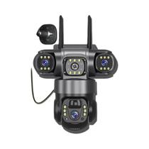 Câmera IP Solar HD De 15 MP V380 pro Com 3 Lentes, À Prova d'Água, Visão Noturna, Áudio