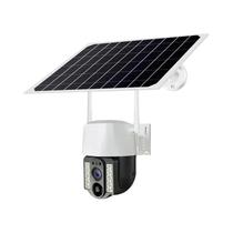 Câmera IP Solar Sem Fio 4K 8MP Lente Dupla Wifi Visão Noturna 4G Sim Monitor CCTV Externo V380Pro