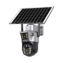 Câmera IP Solar Sem Fio 4K Com Lente Dupla, Tela Dupla, À Prova D'água, WiFi, Monitor De Vídeo