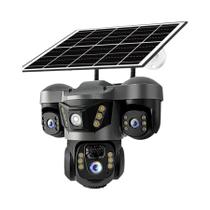 Câmera IP Solar WiFi À Prova d'Água De 15MP Com Três Lentes, Três Telas, Bateria Integrada, Áudio Câmera IP Solar WiFi À Prova d'Água De 15MP Com Três Lentes, Três Telas, Bateria Integrada, Áudio