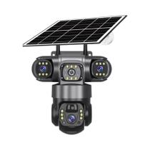 Câmera IP Solar WiFi De 15MP Com 3 Lentes V380PRO 360 À Prova d'Água Visão Noturna Áudio Câmera IP Solar WiFi De 15MP Com 3 Lentes V380PRO 360 À Prova d'Água Visão Noturna Áudio
