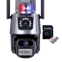 Câmera IP Wi Fi 4K Com Luz Azul E Vermelha De Emergência Câmera IP Wi Fi 4K Com Luz Azul E Vermelha De Emergência