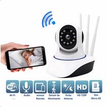 Câmera Ip Wifi 3 Antenas Visão Noturna Áudio