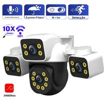 Câmera IP WiFi 6K 12MP Com Detecção AI Em Três Telas, Zoom 10X, PTZ Para Vigilância Externa Câmera IP WiFi 6K 12MP Com Detecção AI Em Três Telas, Zoom 10X, PTZ Para Vigilância Externa